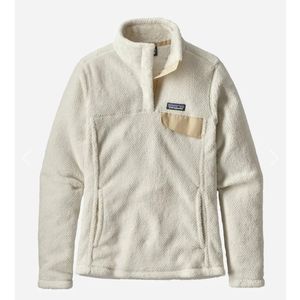 Patagonia women's Re-Tool Snap-T pullover fleece in white and cream